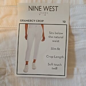 Nine West White Gramercy Crop Jeans